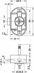 Toilet Door Push Button Catch 15mm (Brown Lock)